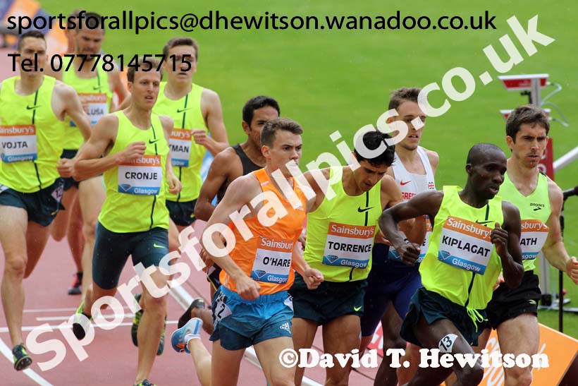 Chris O'Hare 1500 metres Glasgow Diamond League. Photo: David T. Hewitson/Sports for All Pics